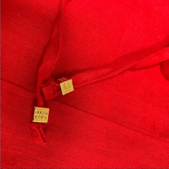 Ellen Tracy Womens Red Linen Pants | Pull-On Trouser Pockets | Size Small - Picture 9 of 9